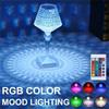 LED Dimond Crystal Table Lamp Wine Cup Shape 3/16 Color Light USB Power Rechargeable Dimmable Night Light for Desk Bedroom
