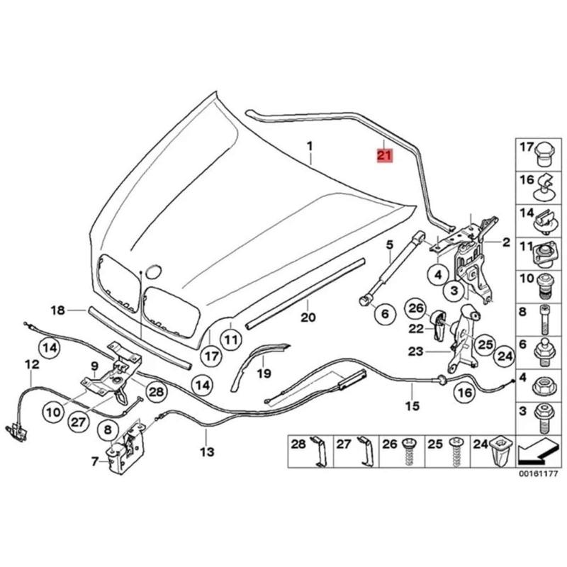 Engine Hood Sealing Gasket Fit for E70 E71 E72 51237161345 Hood Replacement Rubber Sealing Strips Auto Part