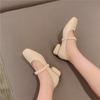 Thick Heel Single Shoes Summer and Autumn Small Leather Shoes Fairy Shoes Square Head High Heel Pearl Mary Jane Shoes