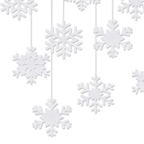 Yousheng 12 Pcs Felt Snowflake Christmas Ornaments White Snowflake Hanging Decoration for Winter Tree Mantel Wall Home Party Decor