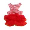 Cute Dog Dresses Striped Mesh Puppy Skirt Pet Princess Dresses Summer Clothes Dog Apparel Doggie Bowknot Dresses for Dogs Cats