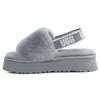 Disco Slide Sheepskin Comfortable Thick Sole Fashion Sandals Women Sandals Gray-Mist 1112258-AFG