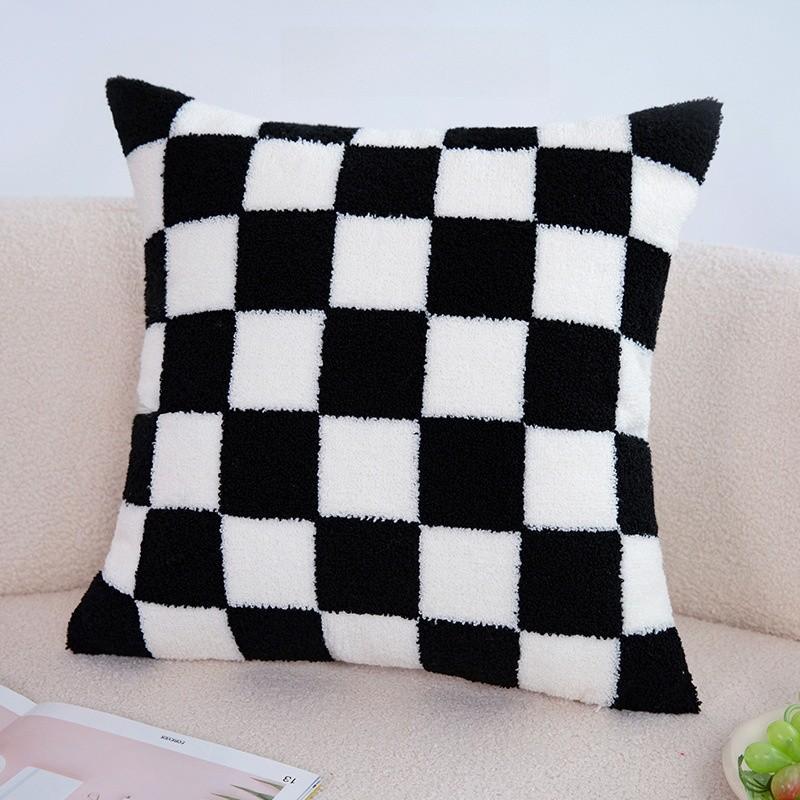 Flower Zebra Checkered Line Tiger Pattern Plush Cushion For Bedroom Lounge And