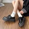 Small Leather Shoes Women's Autumn New Thick-soled Retro College Style Single Shoes Lace-up Women