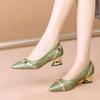 Women Fashion Sweet High Quality Green Plus Size Slip On Square Heel Shoes Lady Classic Sexy Party Night Club Heel Shoes Ba89