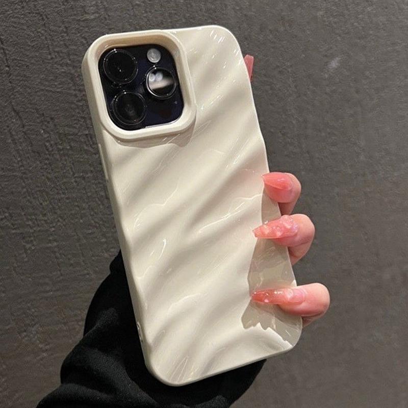 Soft Candy Wavy Pattern Phone Case For iPhone 11 12 13 14 15 Pro Max X Xs Max XR 7 8 Plus SE Shockproof Bumper Cover