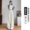 Narrow Banana Sweatpants Women's Autumn and Winter New Small High Waist Drape Wide Leg Pants Fleece Sweatpants