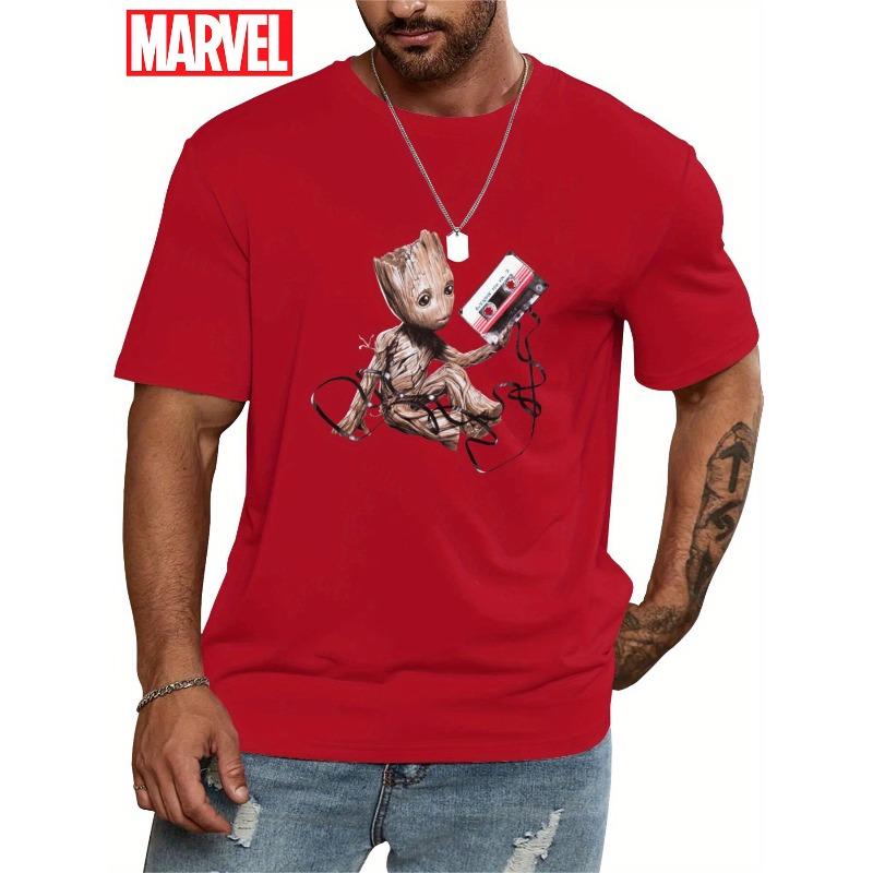 Marvel Super Hero Groot Cartoon Printed T-Shirt Men's and Women's Summer New American Loose Casual Trend Short Sleeve Top