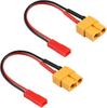 2× XT60 Female To JST Male Charging Adapter Cables – 22AWG, 10cm – For LiPo Battery RC Car Drone Quadcopter
