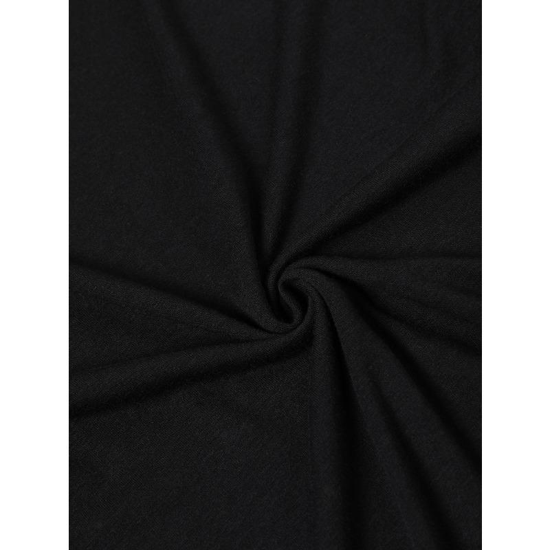 Oversized T-Shirt Black Walking Silhouette Print Casual Streetwear Fashion Top for Women