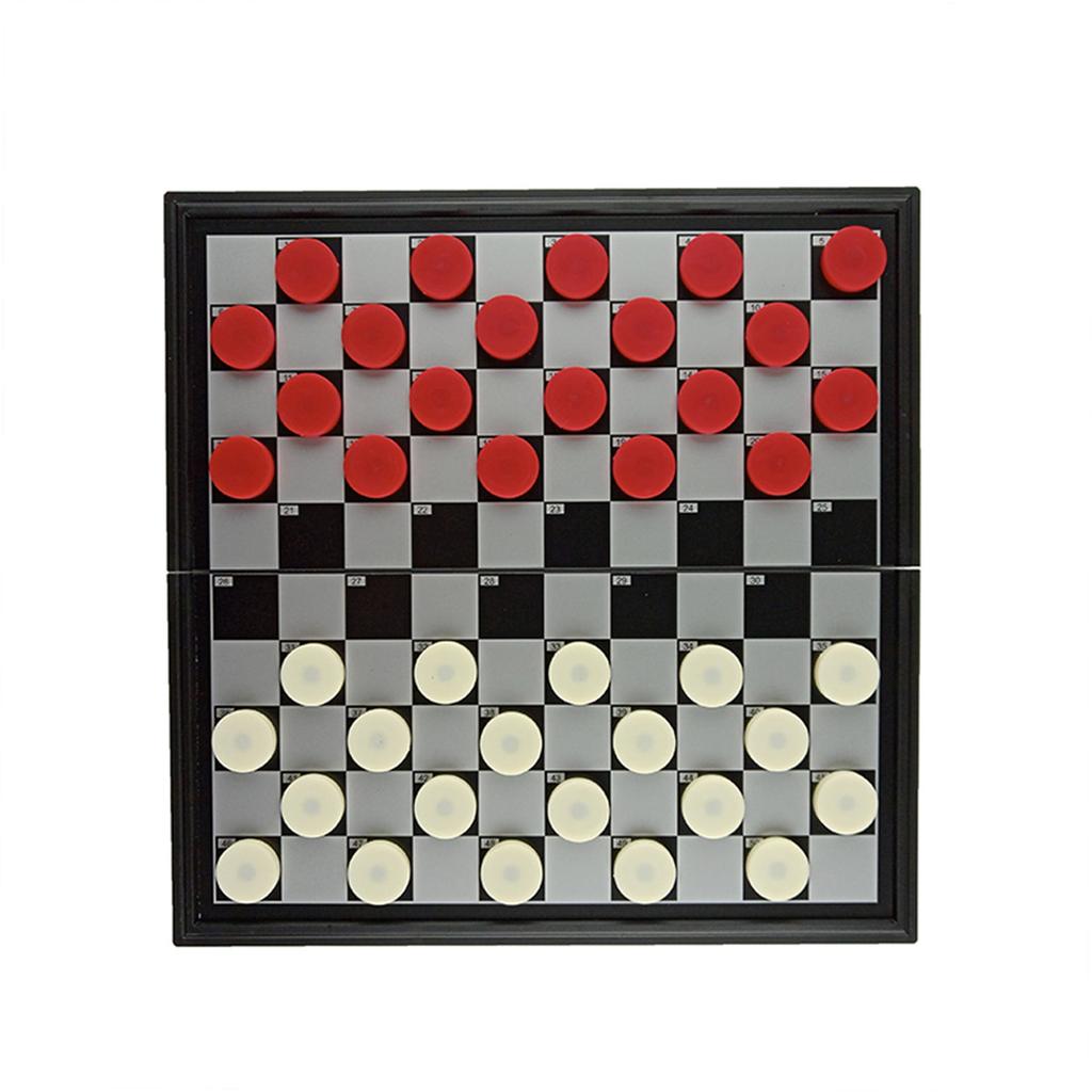 Checkers Red And White Pieces 100 High Quality Magnetic Folding Board 25*25Cm Board 40 Checkers Pieces Entertainment Game