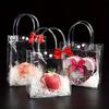 16pcs Transparent PVC Gift Bag Transparent Plastic Bridesmaid Gift Bag Suitable for Bridal Parties Welcoming Parties Wedding Gifts Gift Bags