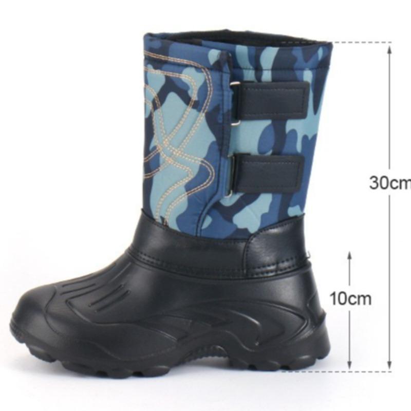 Fashion Men Snow Boots Outdoor Waterproof Fishing Boots Winter Plush Warm Cotton Boot Lightweight EVA Work Boots Winter Cotton RainBoots
