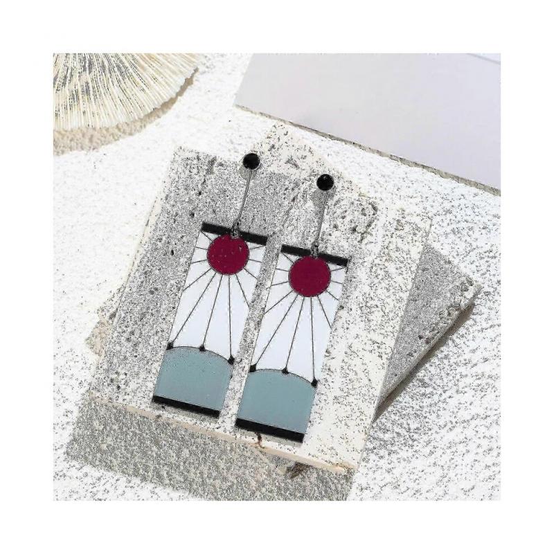 925 Sterling Silver Tanjiro Earrings,anime Demon Slayer Cosplay Tanjiro Black Earrings Ear Clip Kimetsu No Yaiba Hanafuda Halloween for Men Women Earr