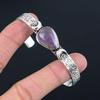 Natural Chevron Amethyst 925 Silver Sister Wedding Crescent Moon Bangle Bracelet