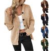 Women's Autumn Button Solid Color Long Sleeve Cardigan Women's Knit Sweater