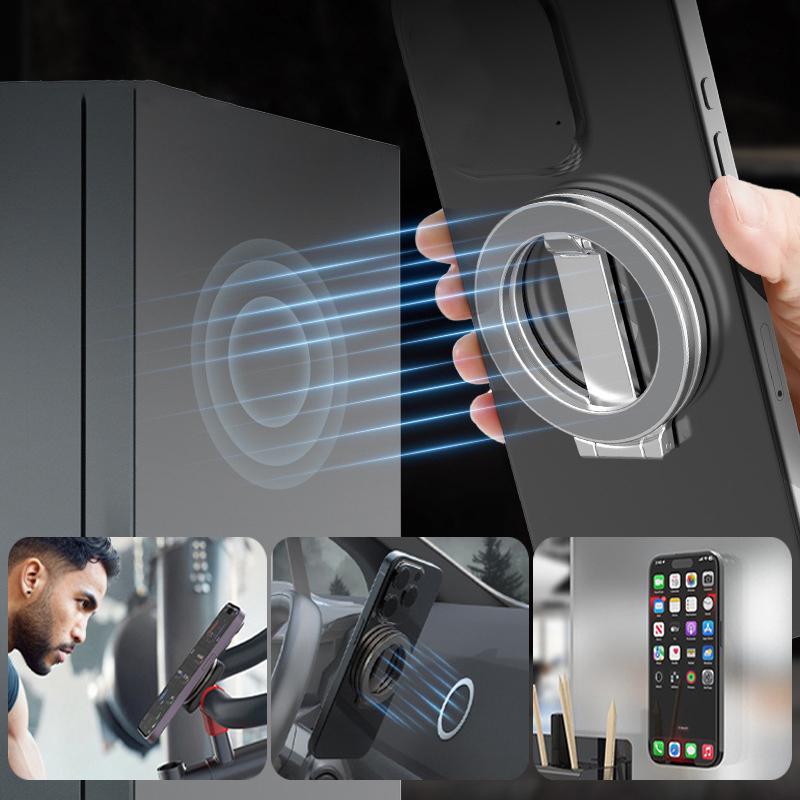 For Double-Sided Magnetic Phone Ring Holder For Magsafe Kickstand Magnet Grip For Iphone 16 15 14 For Huawei Xiaomi Stand Holder