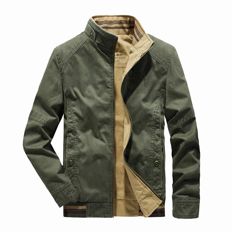 Autumn Jacket Men Double-sided Military Jackets Coats Pure Cotton Men's Jacket Plus Size M-8XL