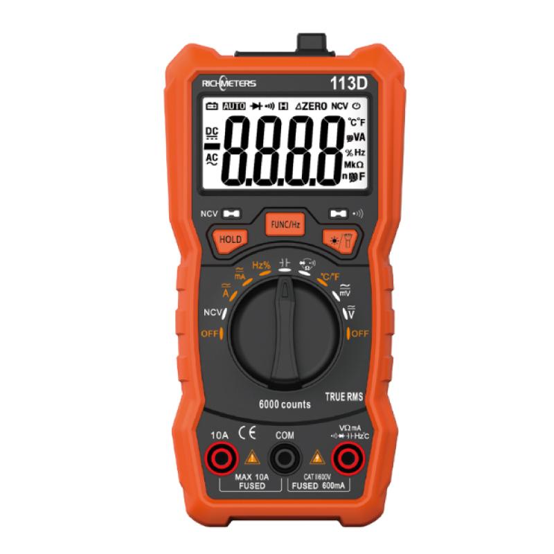 NCV Digital Multimeter 6000 Counts Auto Ranging AC/DC Voltage Meter Flash Light Back Light Large