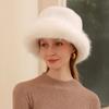 Autumn and Winter Hat Female Fox Fur Warm Bucket Hat Winter Outdoor Fashion Cold Hair Hat