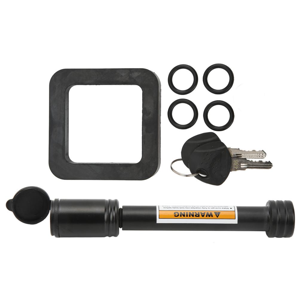 5 8in Trailer Hitch Receiver Pin Lock with 2in Silencer Pad Tubular Keys O Rings for Car Truck Hitch Ball Carrier