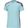 Tennis Wear Dry Aeroflow Game Shirt Short Sleeve Highly Breathable Easy To Move 62JAA001 Blue Turquoise XL [Mizuno]