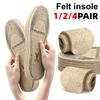 1/2/4 Pairs Soft Plush Wool Felt Insoles Heat Pad Winter Warm Shoes Cushion Keep Foot Warm