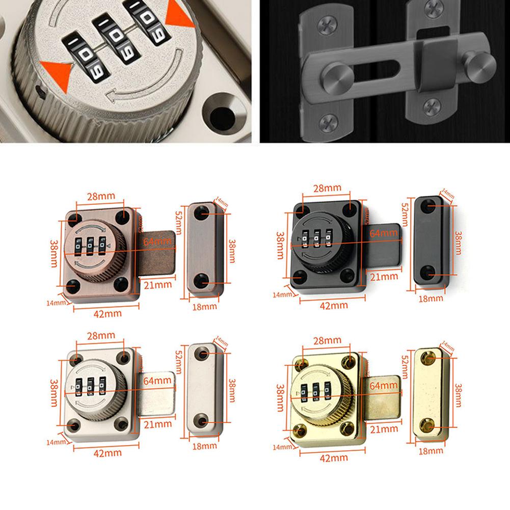 3 Digit Combination Password Door Lock Cam Code Lock Zinc Alloy For Mailbox Cabinet Door Hardware Sliding Bolt Lock