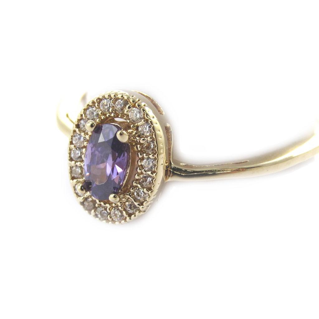Amethyst 'Sissi' Gold Plated Ring