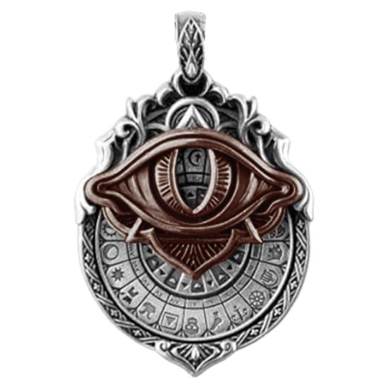 Tarot Vision Necklace All-Seeing Eye Pendant Necklace Tarot Card Symbol Pendant with Smooth Rotation Mystic Divination for Spiritual Guidance Fate