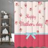 Happy Mother's Day Pink Floral Blue Bow Shower Curtain, Bathroom Decorative Shower Curtain, Waterproof Shower Curtain with Hooks