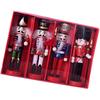 4 Pcs Painted Christmas Nutcracker Tree Decorations Hanging Nutcrackers Wood Wooden Puppet