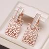 Square Hollow Pendant Zircon English Earrings For Women Fashion Party Wedding Jewelry