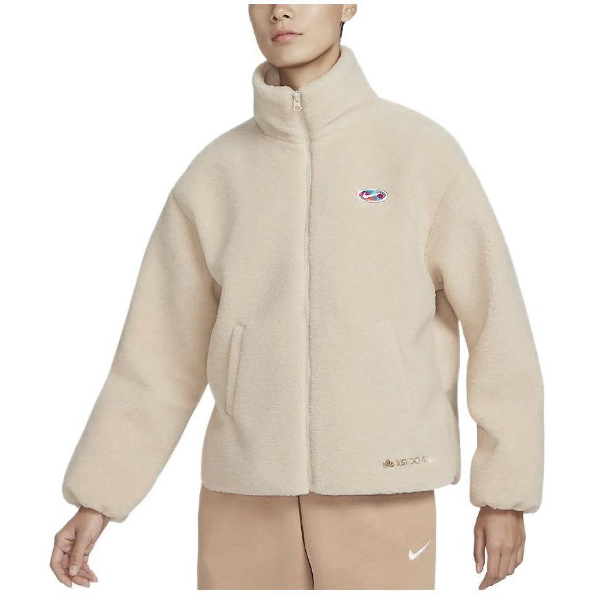 Nike Rabbit Year CNY Series Sportswear Fleece-Lined Woven Stand Collar Zip Jacket Women Jackets Beige White FD4796-126