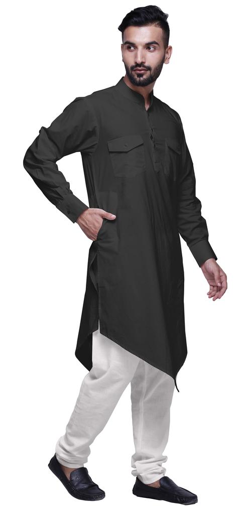 Atasi Long Sleeve Designer Kurta For Men Indian Cotton Casual Long Kurta