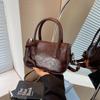 Solid Color Fashion Texture Handbag Spring Versatile Shoulder Messenger Bag Temperament Small Square Bag Women