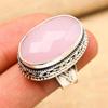 Pink Chalcedony Gemstone Handmade 925 Sterling Silver Ring Jewelry For Engagement Gift
