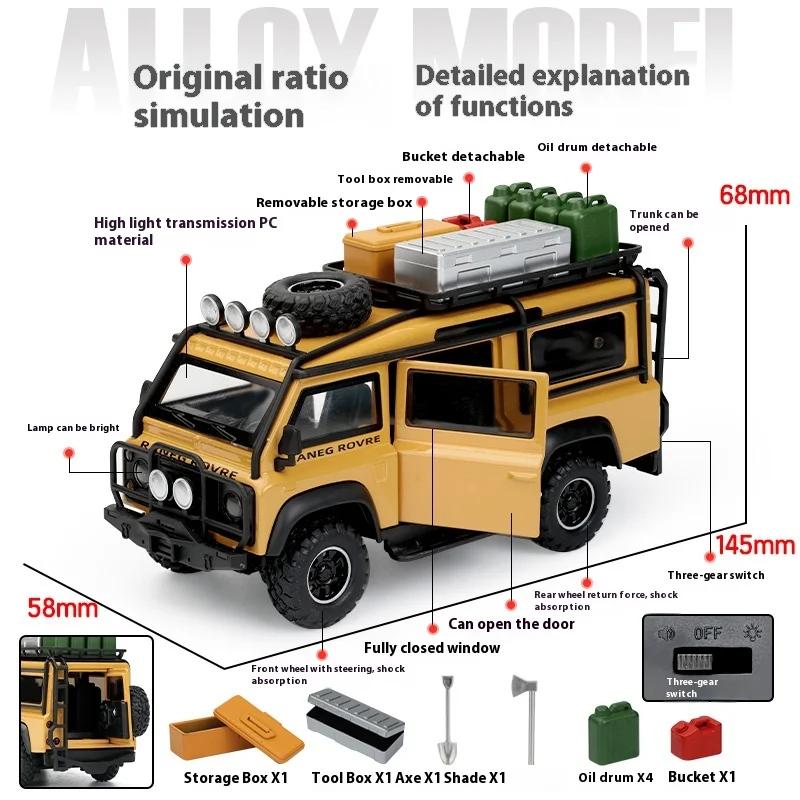 1/32 Land Rover Defender Van Off Road Alloy Diecast Car Model Children's Toys Birthday Gifts Sound and Light Boyfriend Choice
