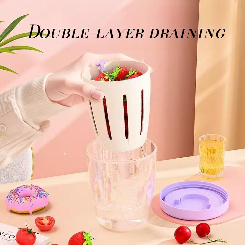 Fruit Convenient Drainer Cup Outdoor Fruit Washing Gadget Household Fruit Drainer Cup Kitchen Draining Gadget Drainage Gadget
