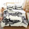 Death Moth Black Bedding Set Gothic Bedding Set Skull and Butterfly Cover Luxury Home Bedding 2pcs 3pcs