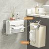 Wall-Mounted Transparent Tissue Box Punch-Free Installation Large Capacity Transparent Toilet Paper Holder Multifunctional Bathroom Kitchen