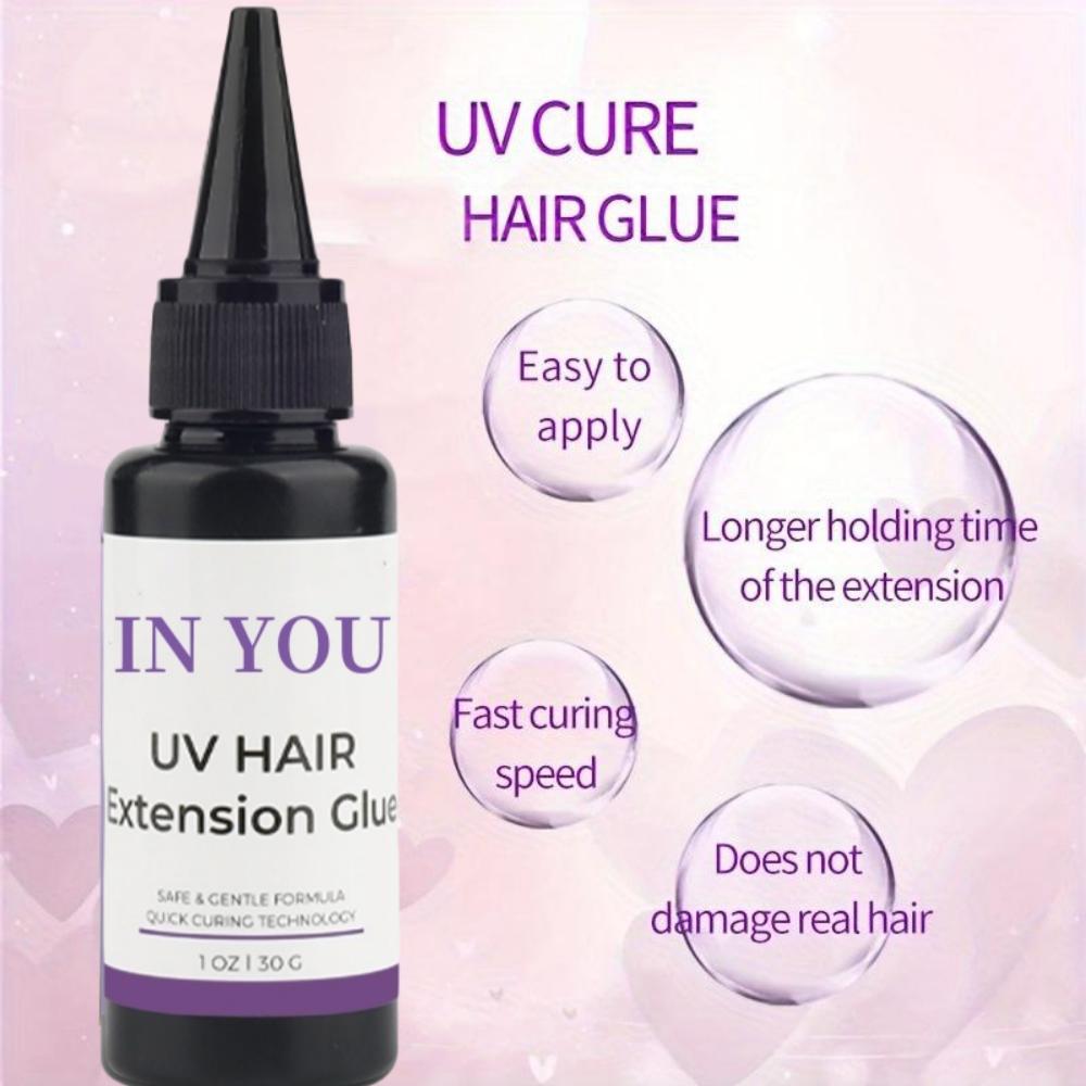 UV Hair Extension Kit: UV Lamp + 30g Glue & Remover | Salon-Quality Invisible Bonds | Quick Home & Salon Set