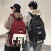 Men's Large Capacity Backpack Junior Senior High School Student Schoolbag Color Block Women's Travel Backpack