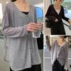 Spring Autumn Cardigan Coat V-neck Long Sleeve Single Breasted Coat Solid Color Loose Fit Thin Jacket Daily Wear