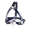42Mm Stainless Steel Ball Gag With Faux Leather Harness  Toys Black Gags