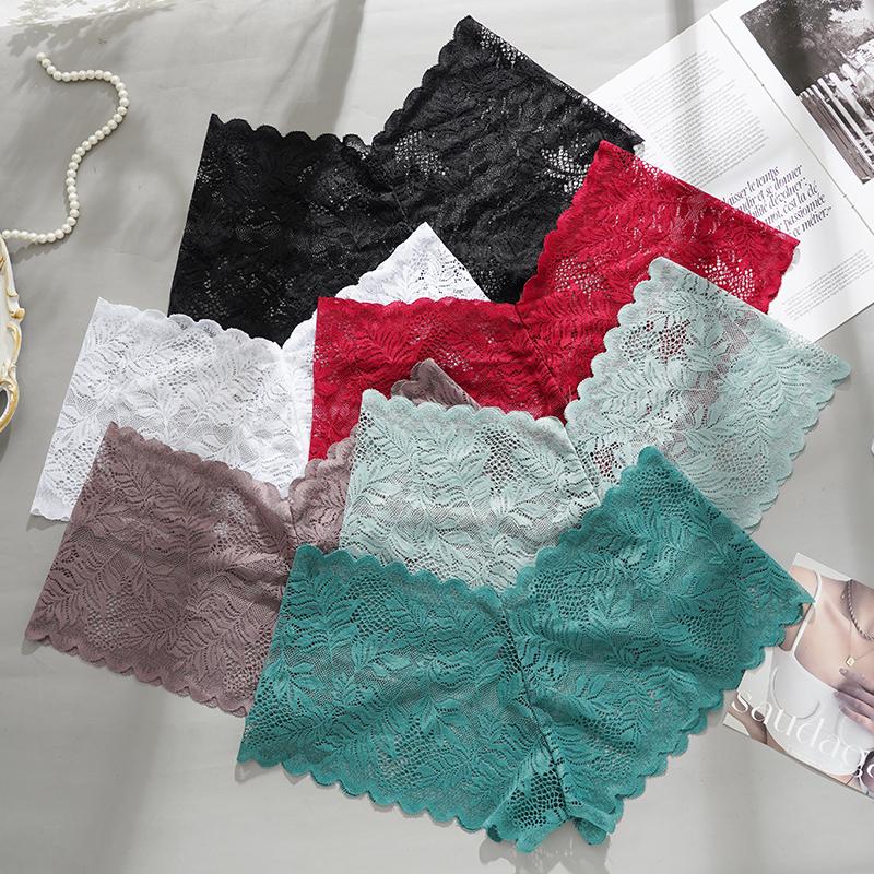 Women's Sexy Transparent Lace Boxer Briefs Comfortable Breathable Boxer Briefs for Women