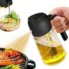 Premium Glass Oil Spray Bottle 470ml Kitchen Oil Dispenser with Automatic Opening and Closing Function