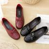 Middle-aged and Elderly Women's Spring and Autumn Non-slip Soft Sole Flat Bowknot Shoes Mom's Comfortable Work Shoes Slip-on Driving Shoes