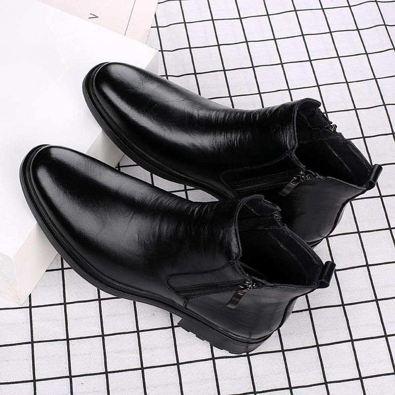 Fashion 2025 New Men's Casual Boots Genuine Cowhide Leather Comfortable Luxury Brand Fashion High-quality Business Office Chelsea Boots