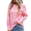 Women's Casual Fashion Comfortable Round Neck Pullover Contrast Color Flower Long Sleeve Street Trend Knitted Sweater